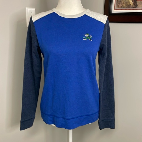 Peter Millar Tops - Peter Millar Notre Dame Fighting Irish Womens Henley Sweatshirt Size Small